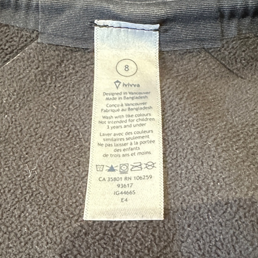 Ivivva by Lululemon Discontinued Line Kids Black Utility Jacket size 8 - Picture 3 of 7